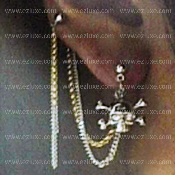 Cubic Skull Two Pin Style Earring - one piece - Image 2