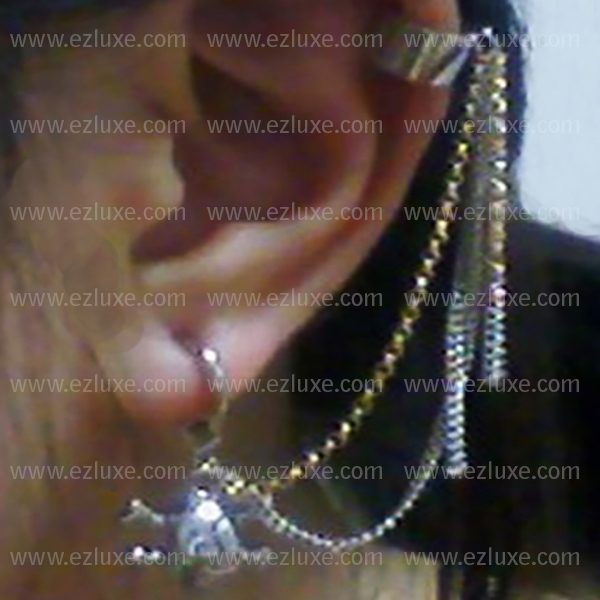 Cubic Skull Two Pin Style Earring - one piece - Image 3