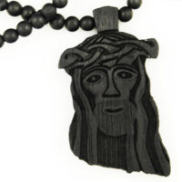 Wood Jesus Piece Necklace