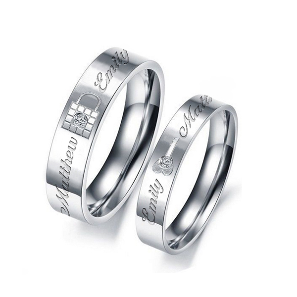 Customized Pair Of Couple Rings Personalized Loved One Souvenir Rings –  KoalaPrint