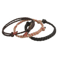 Braided Leather & Hemp Cord Bracelet Set