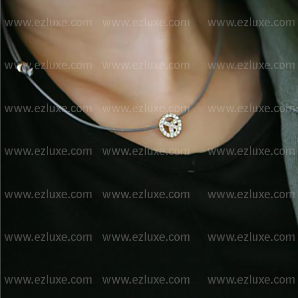 Peace Sign Cord Necklace - Image 3
